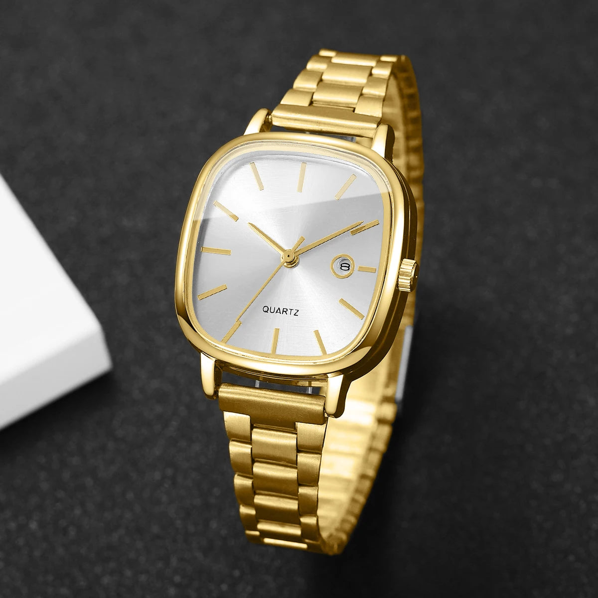 Set Bianca – Reloj Cuadrado y Pulseras (3 piezas)