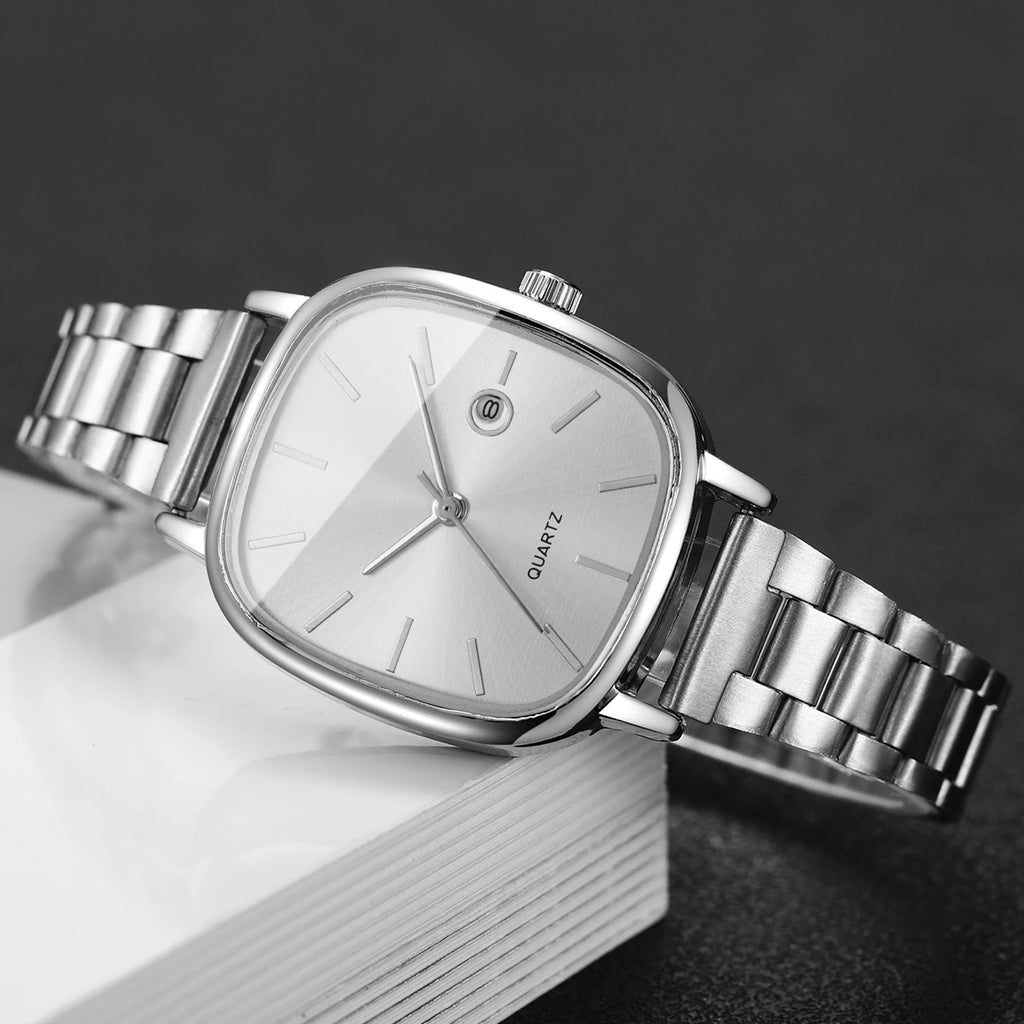 Set Bianca – Reloj Cuadrado y Pulseras (3 piezas)