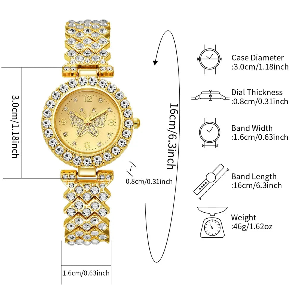 Set Julieta Mariposa – Reloj y Joyas (5 piezas)